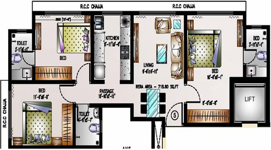 Wadhwa Anmol Enclave Floor Plan