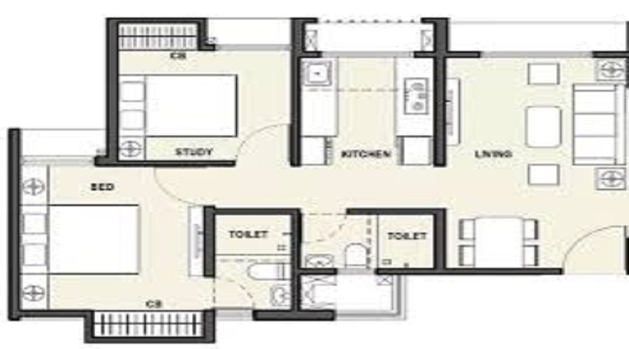 1 BHK+1T 352/sqft-saleable  Sqft Apartment For Sale In Lodha Palava Selvano A And B In Dombivali Floor Plan