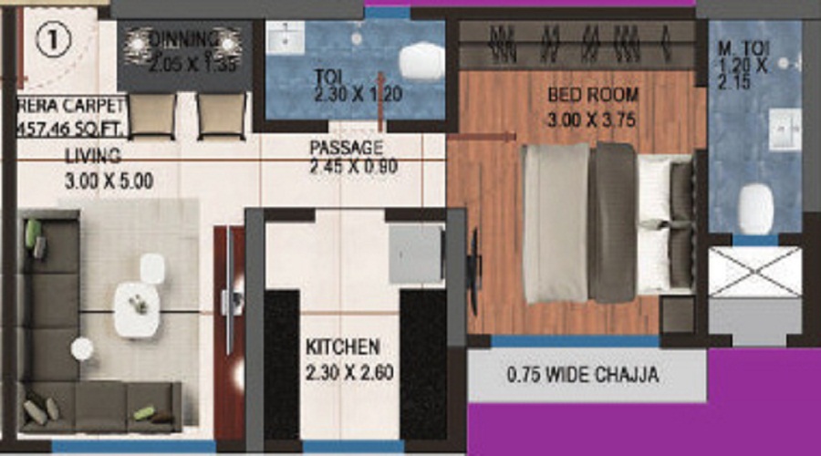 Adinathay Aurigae Residency D Wing Floor Plan
