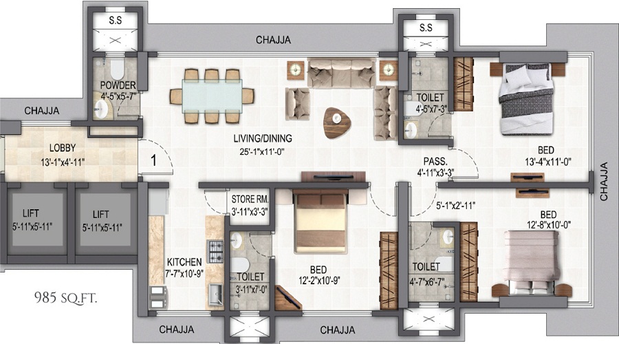 Trishabh Greens Wing A Floor Plan