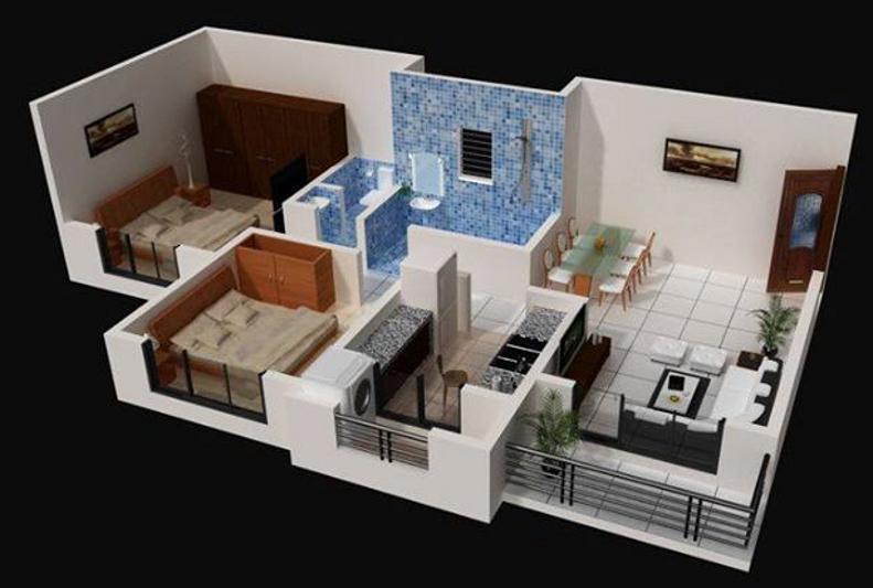 1 BHK+1T 388/sqft-carpet Sqft Apartment For Sale In Runwal Elina Wing C In Andheri East Floor Plan