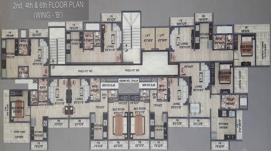 Shantinath Bhagwati Vila Wing B Floor Plan