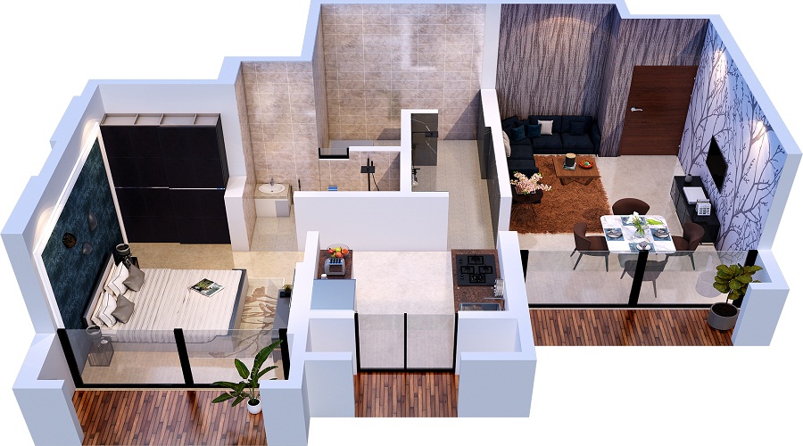 S Cube Vakratunda Residency Floor Plan