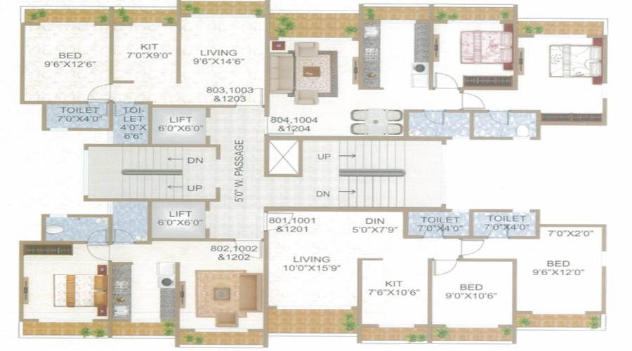S And S Emerald Tower A Wing Floor Plan