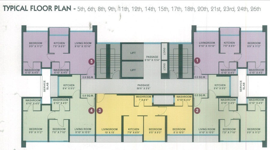 1 BHK+1T 465/sqft-carpet Sqft Apartment For Sale In Asha Icon Live An Iconic Life In Dombivali Floor Plan