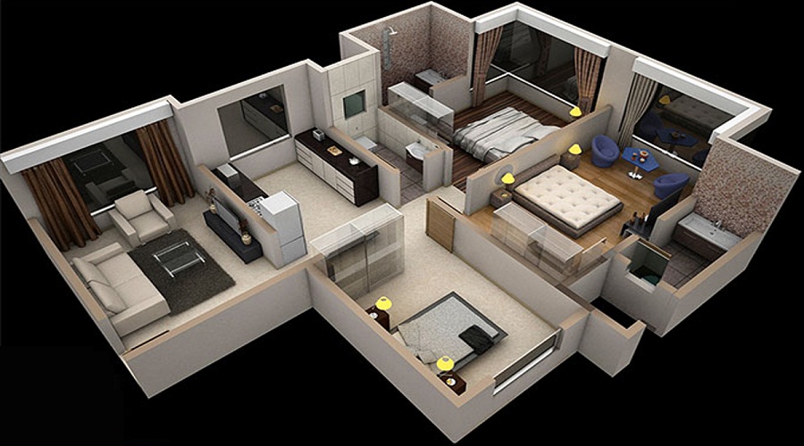 1 BHK+1T 406/sqft-carpet Sqft Apartment For Sale In Jai Malhar In Vasai Floor Plan