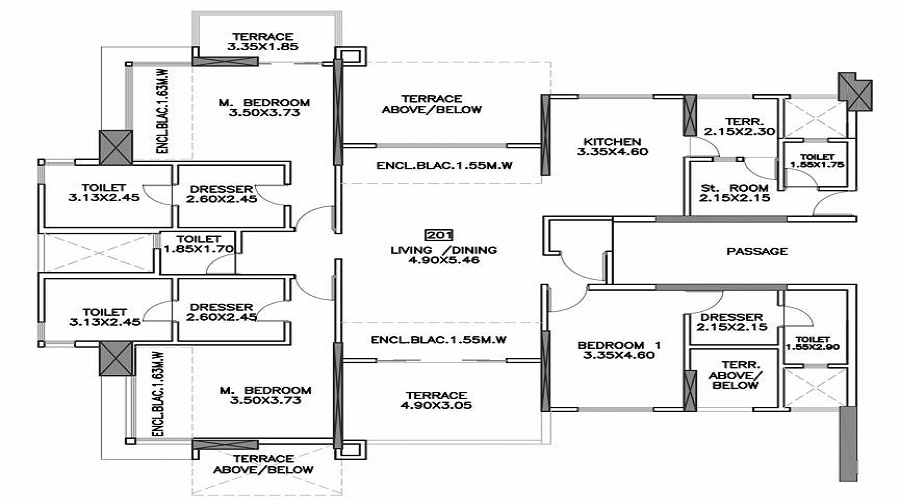 Kumar Privie Sanctum A1 And B1 Floor Plan