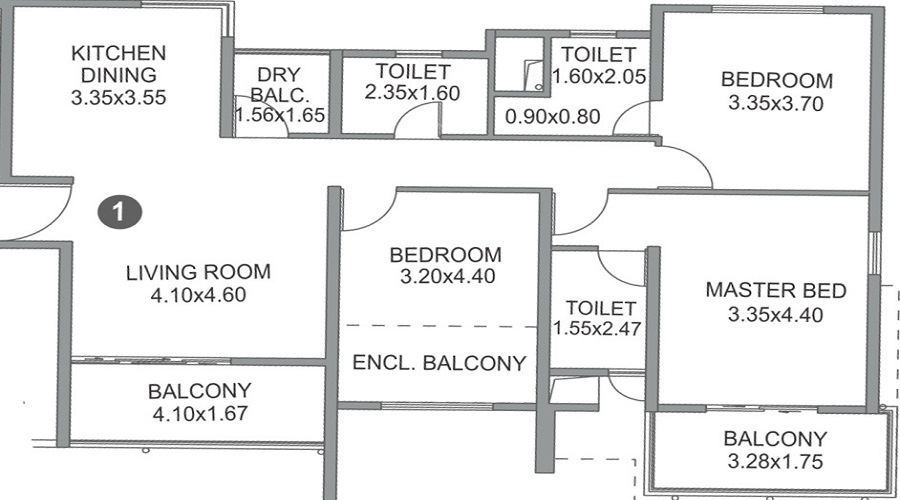 Kumar Pebble Park D1 Floor Plan