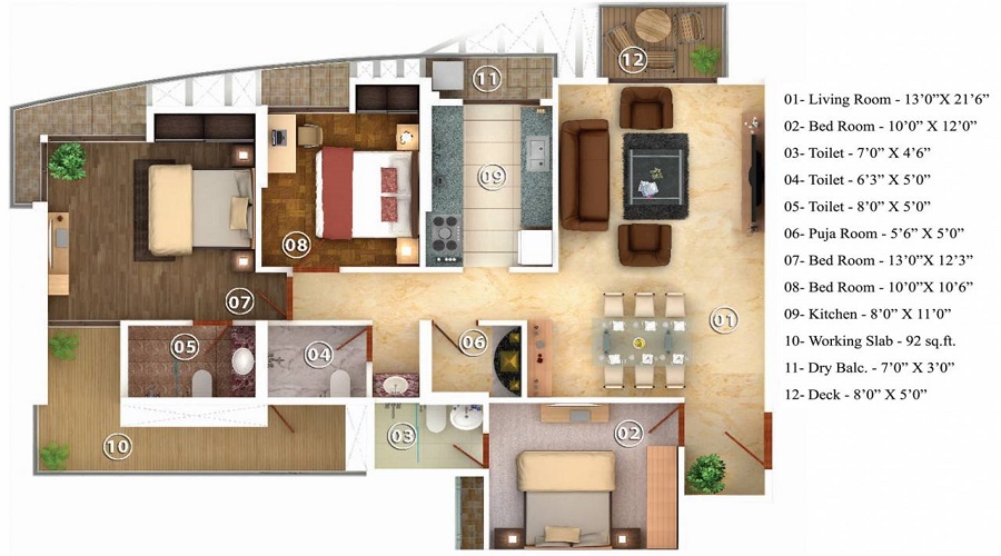 Oswal Bella Vista Floor Plan