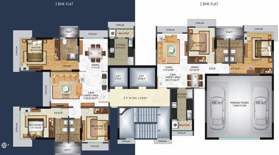 1 BHK+1T 609/sqft-carpet Sqft Apartment For Sale In Rachanaa Solitaire In Mulund  West Floor Plan