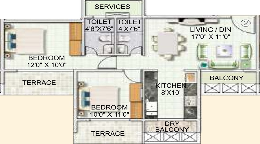 Paradise Sai Solitaire Floor Plan