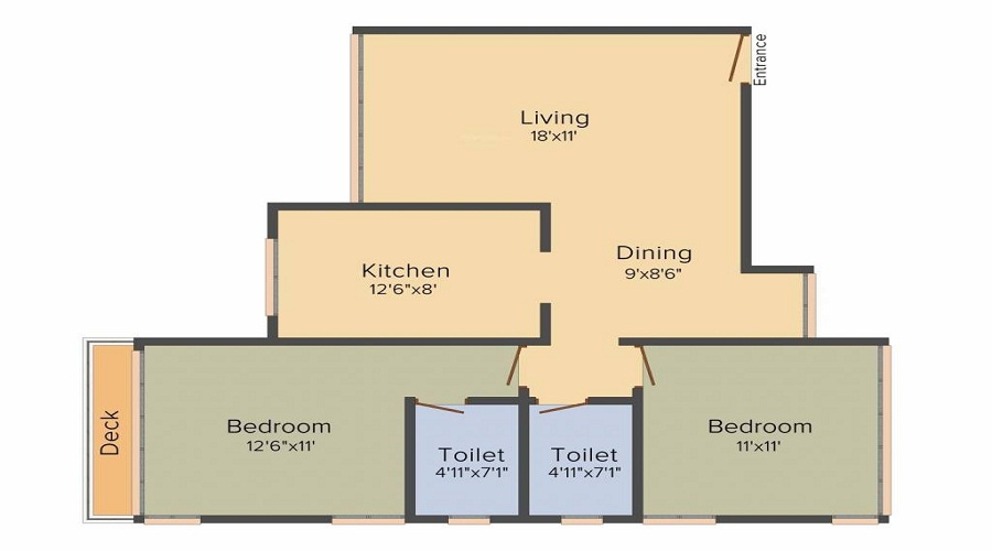 1 BHK+1T 379/sqft-carpet Sqft Apartment For Sale In Spark Desai Harmony In Wadala Floor Plan