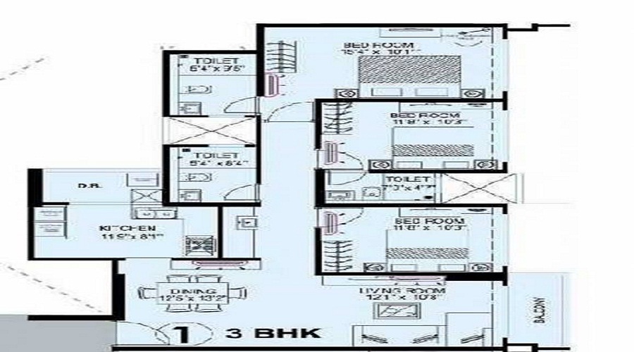 2 BHK+2T 747/sqft-saleable  Sqft Apartment For Sale In Kanakia Platino In Malad East Floor Plan