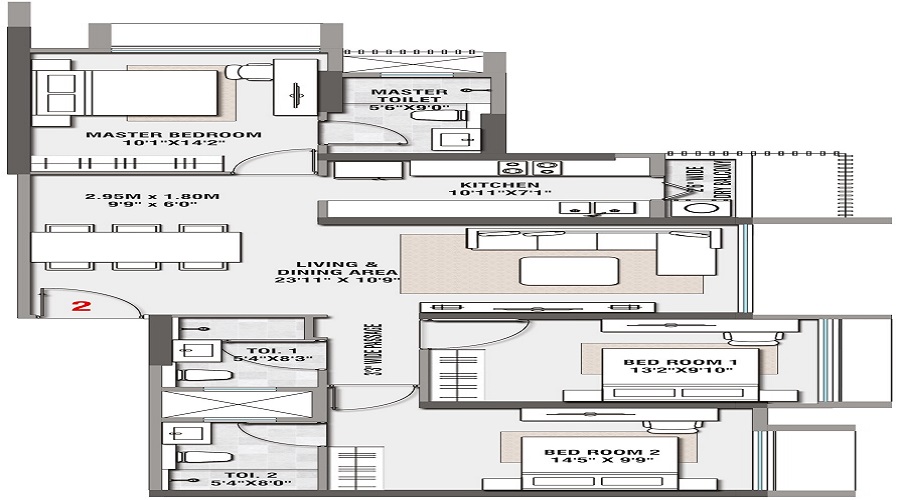 Rustomjee Paramount F Wing Floor Plan