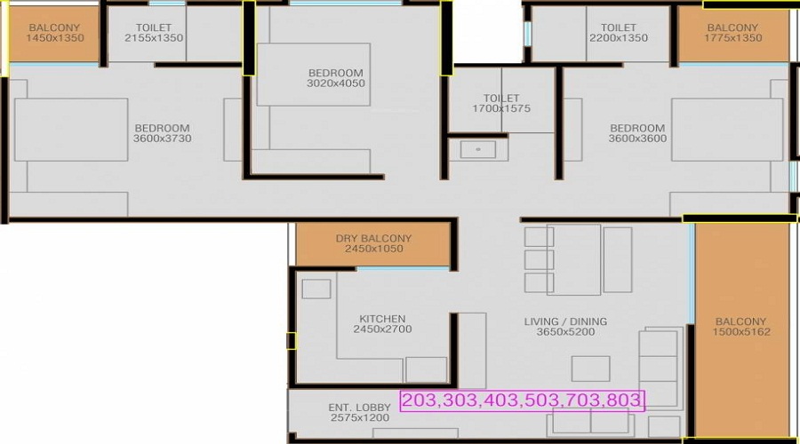 1 BHK+1T 580/sqft-carpet Sqft Apartment For Sale In Kumar Panchsheel In Parvati Darshan Floor Plan
