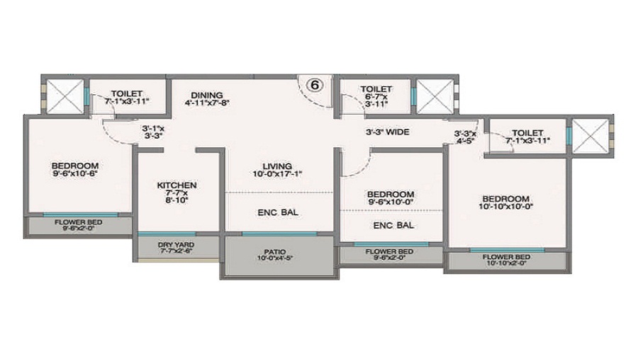 1 BHK+1T 720/sqft-saleable Sqft Apartment For Sale In Bombay Aryan Esplanet In Dronagiri Floor Plan