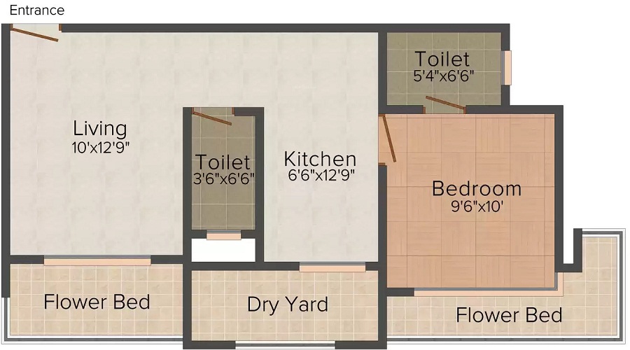 2 BHK+2T 900/sqft-saleable  Sqft Apartment For Sale In Kunal Royyal Herittage In Borivali East Floor Plan