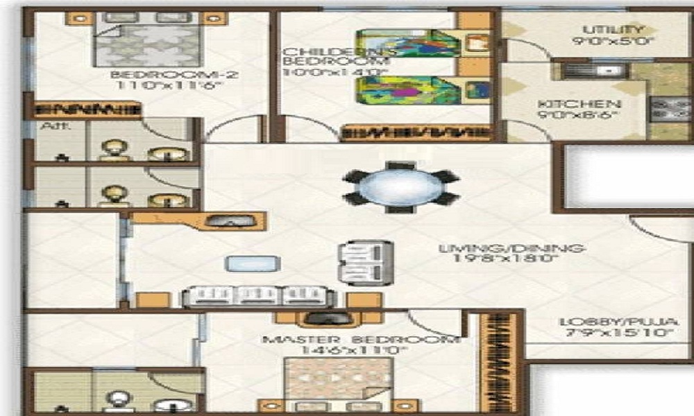 3 BHK+3T Flat for Sale in Bannerghatta Road, Bangalore