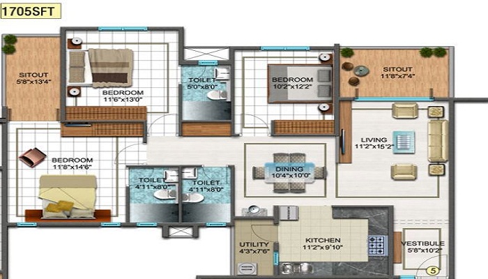 DSR Sunrise Towers Floor Plan