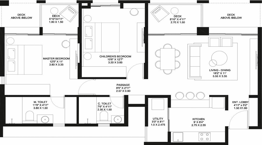 Oxford Florida Watercolor Floor Plan