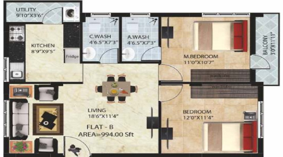 Peace Pearl Floor Plan