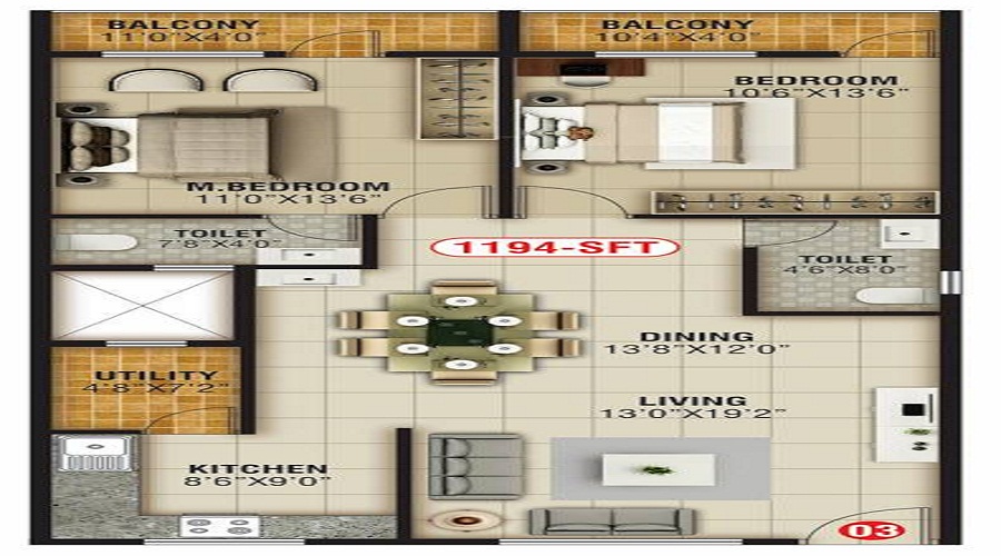 SLV Anjanadri Apartment Floor Plan