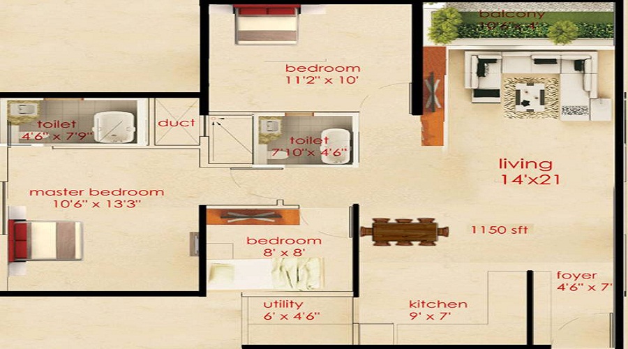 1 BHK+1T 604/sqft-saleable  Sqft Apartment For Sale In Bhavansh Castle In Jigani Floor Plan