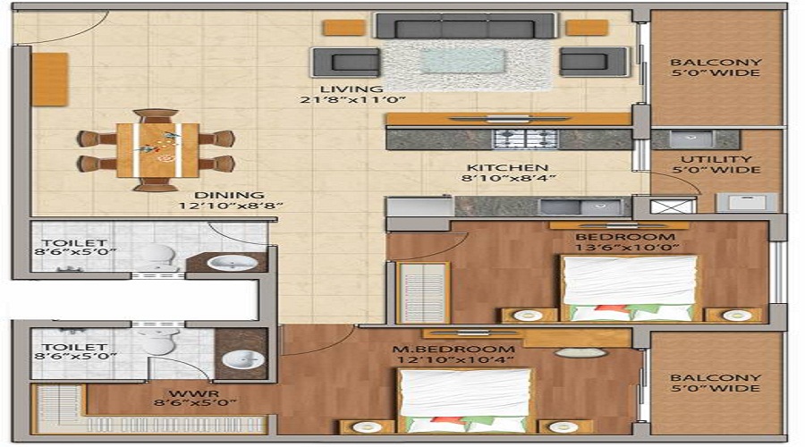 Adarsh Palm Retreat Mayberry Phase 1 Floor Plan