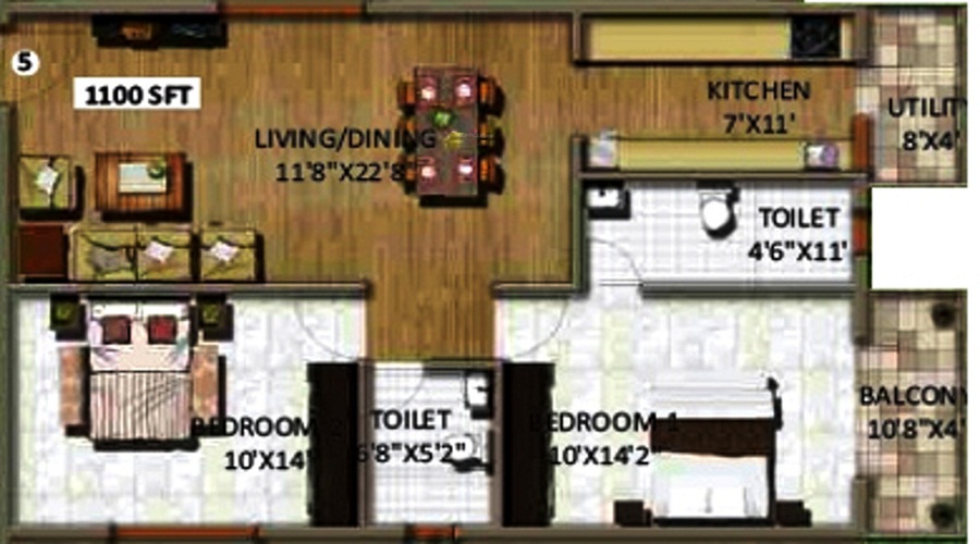 Peony Middle Mist Floor Plan