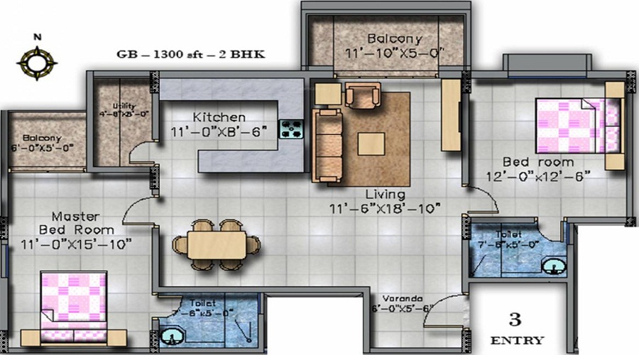 Vestaa Thirumala Blossom Apartments Floor Plan