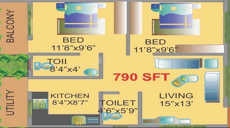 Universal Sai Krishna Paradise Floor Plan