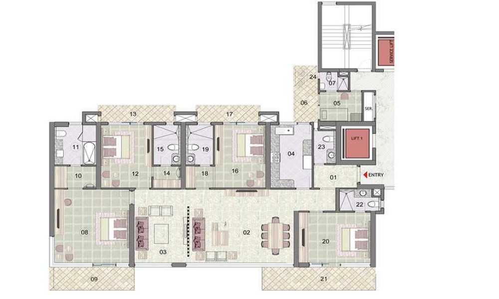 Jaypee Greens Kasablanca Towers Floor Plan