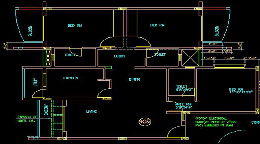 2 BHK+2T 1300/sqft-saleable  Sqft Apartment For Sale In Nandi Sunrise In Dodda Nekkundi Floor Plan