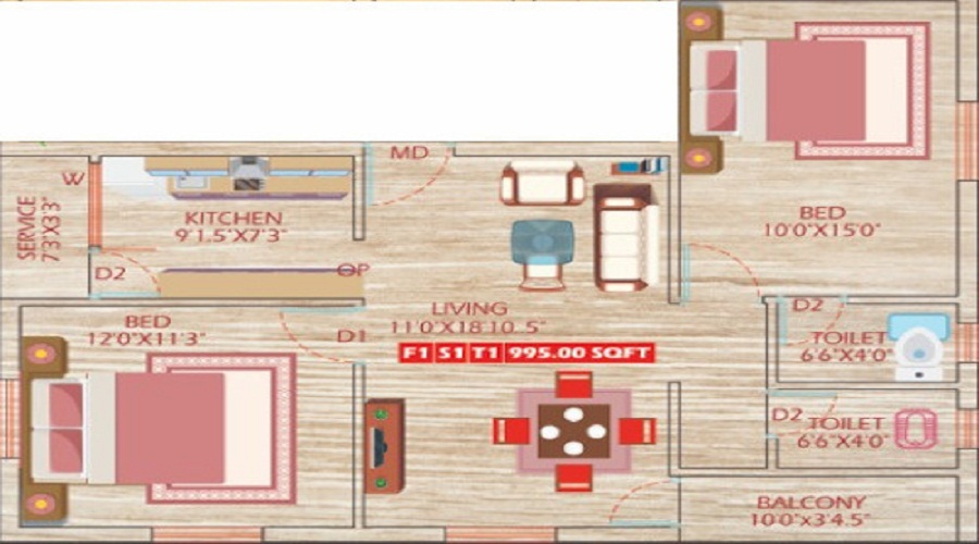SPR Sri Thavamani Eswarar Flats Floor Plan