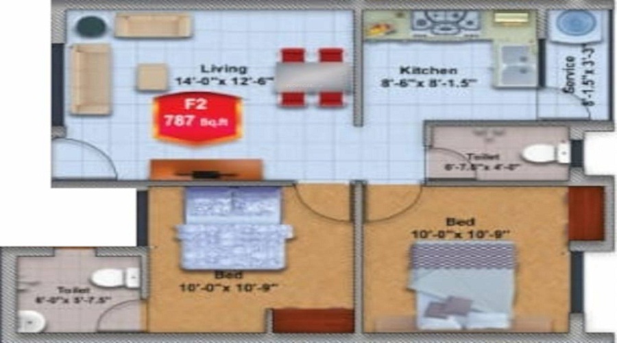M C Chenthur Flats Floor Plan