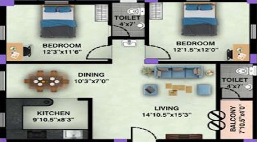 M C Sastha Hiranya Flat Floor Plan