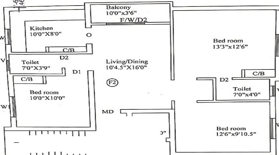 Vishaka Sai Sudha Flats Floor Plan