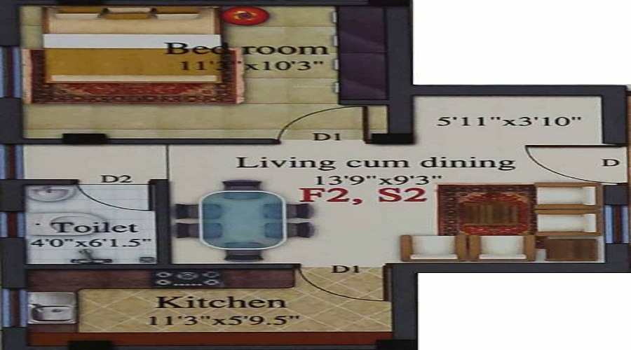 Surrya B S Flats 1 Floor Plan