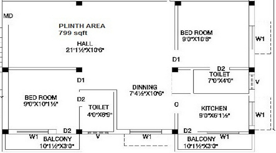 Kalyan Nithya Vaibhav 2 Floor Plan