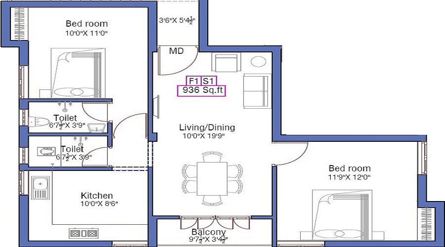 Anu Gowsalya Flats Floor Plan