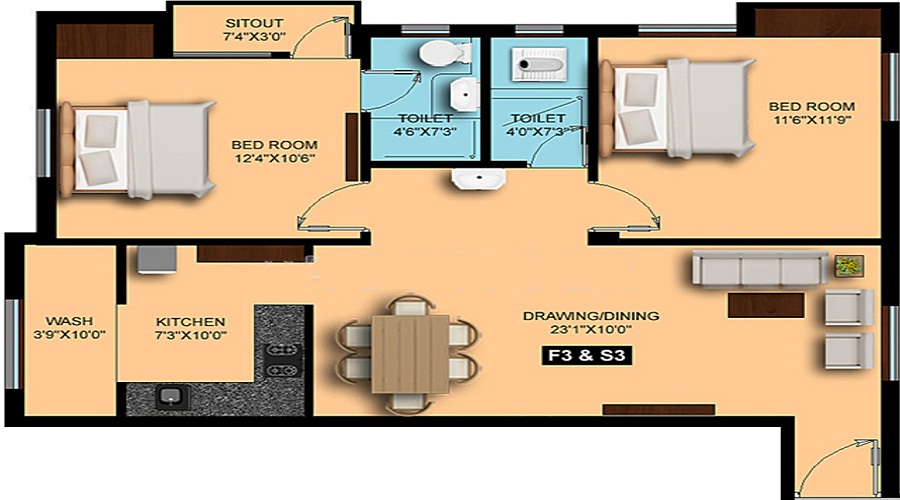 Iniya Tulasi Manor Floor Plan