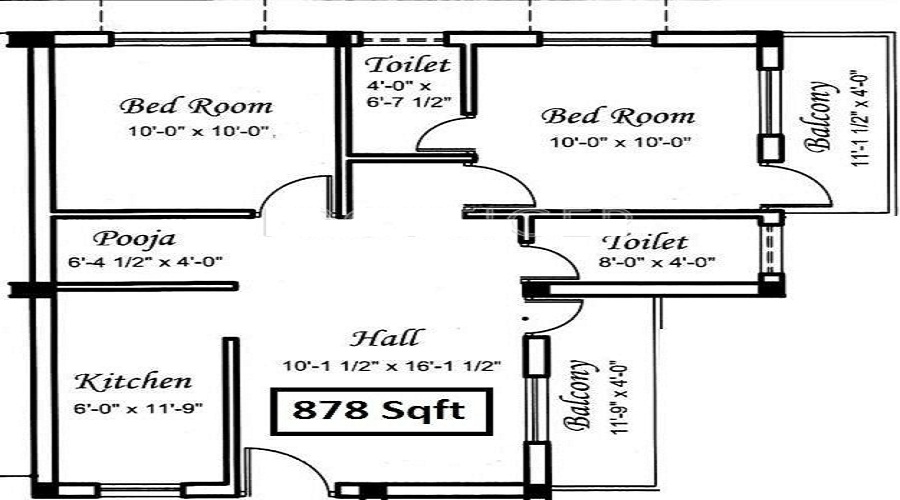 Square Lake View Apartment Floor Plan