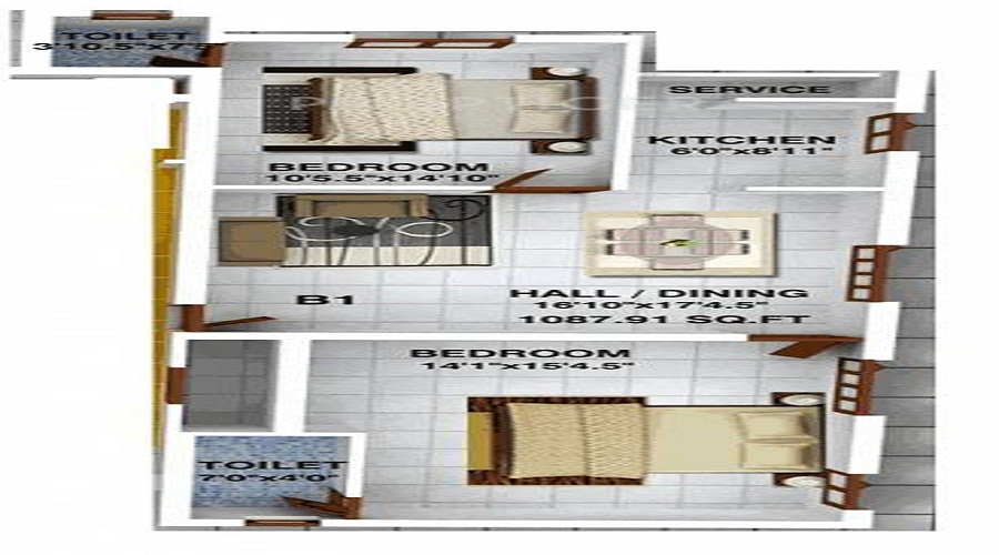 Brownstone Classic Coral Floor Plan