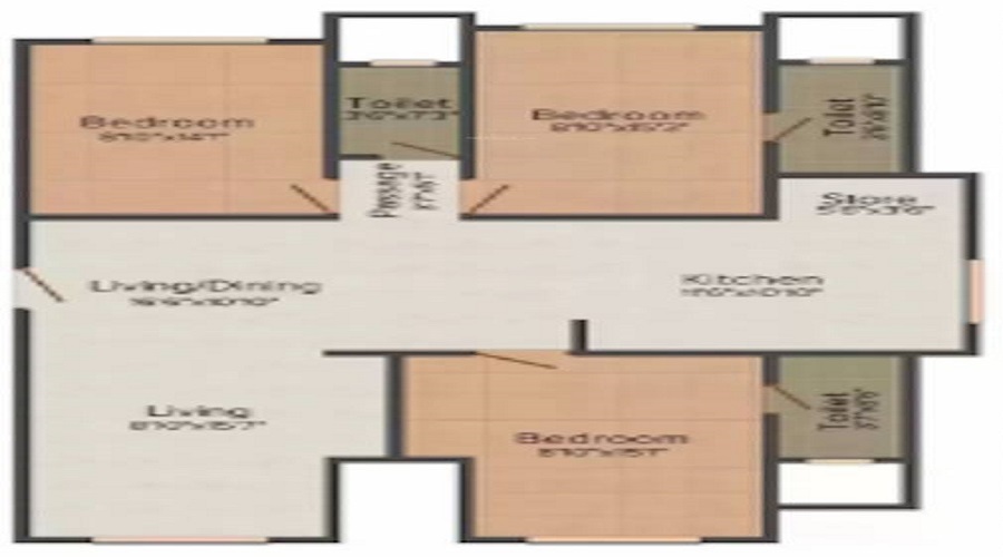 1 BHK+1T 458/sqft-carpet Sqft Apartment For Sale In LMP Laxmi Vilas In Borivali East Floor Plan
