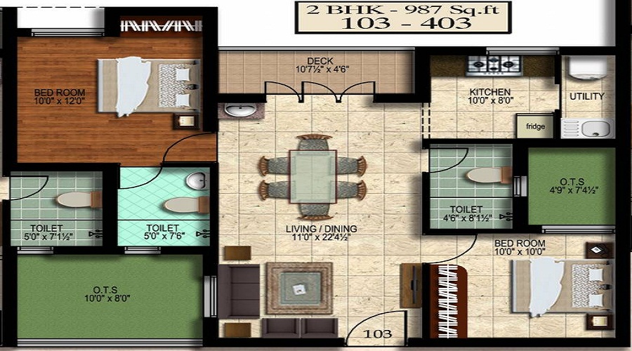 1 BHK+1T 474/sqft-saleable  Sqft Apartment For Sale In Malles Aashira In Perumbakkam Floor Plan