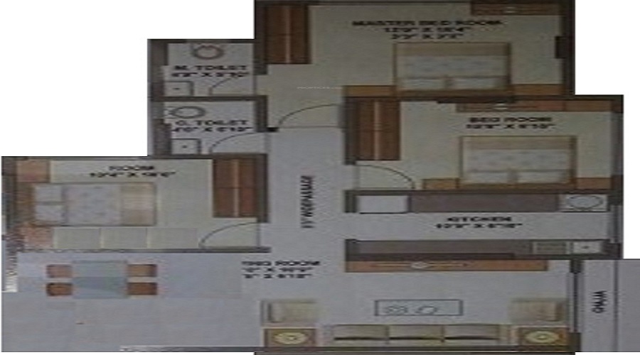 2 BHK+2T 950/sqft-carpet Sqft Apartment For Sale In Aakar Rajmahal In Goregaon West Floor Plan