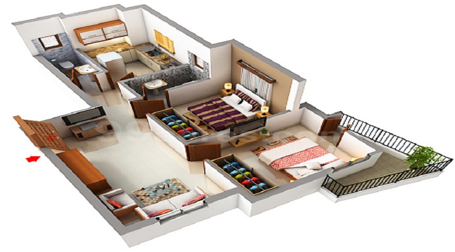 1 BHK+1T 530/sqft-saleable  Sqft Apartment For Sale In Avittam Lilly In Pammal Floor Plan