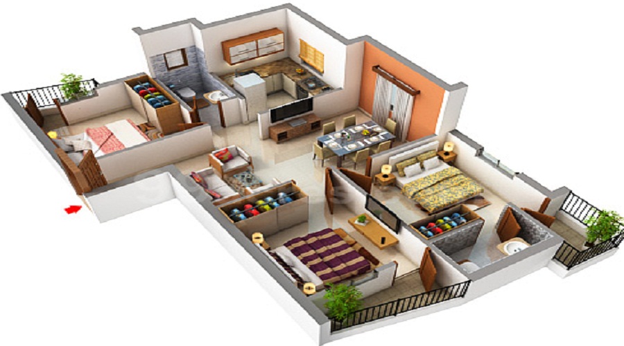 1 BHK+1T 530/sqft-saleable  Sqft Apartment For Sale In Avittam Lilly In Pammal Floor Plan