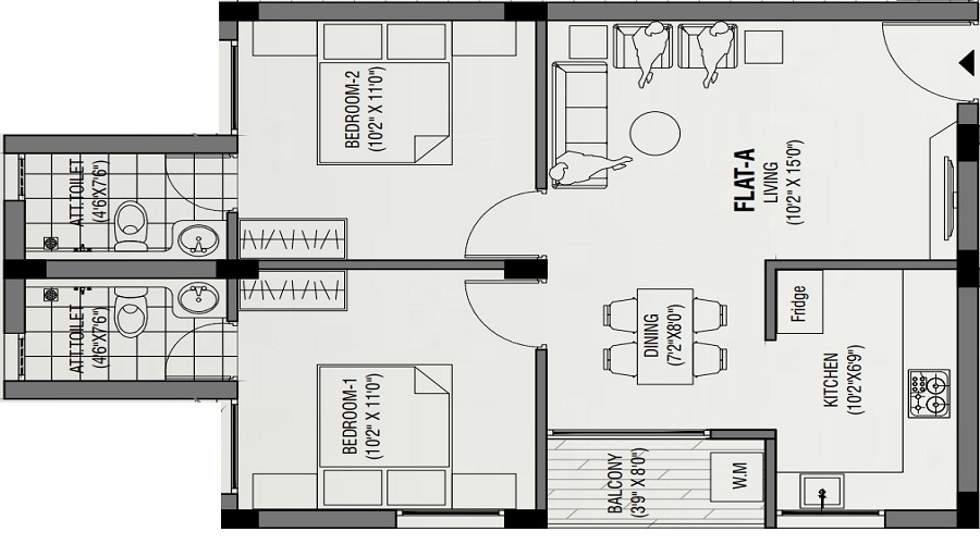 Rahul Nandi Gardens Floor Plan