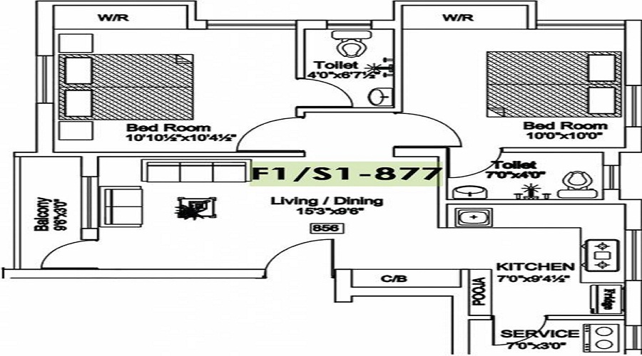 Double T Subiksham Floor Plan